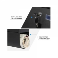 Cutie postala exterior, cu 2 chei, negru, 30, 5 x 9, 5 x 34 cm, Vivo, WMB020B